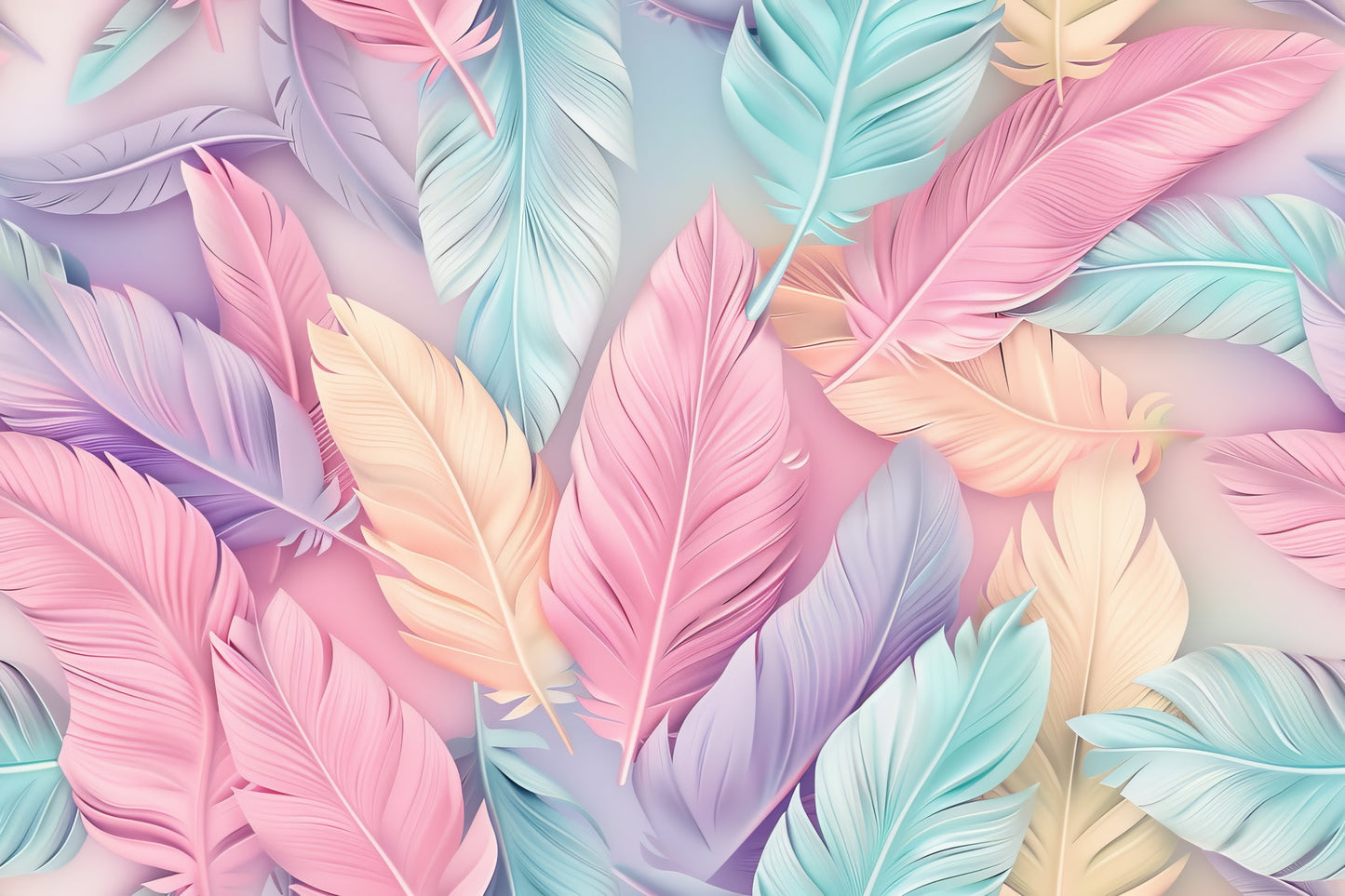 Pastel feathers - vinyl wrap seamless