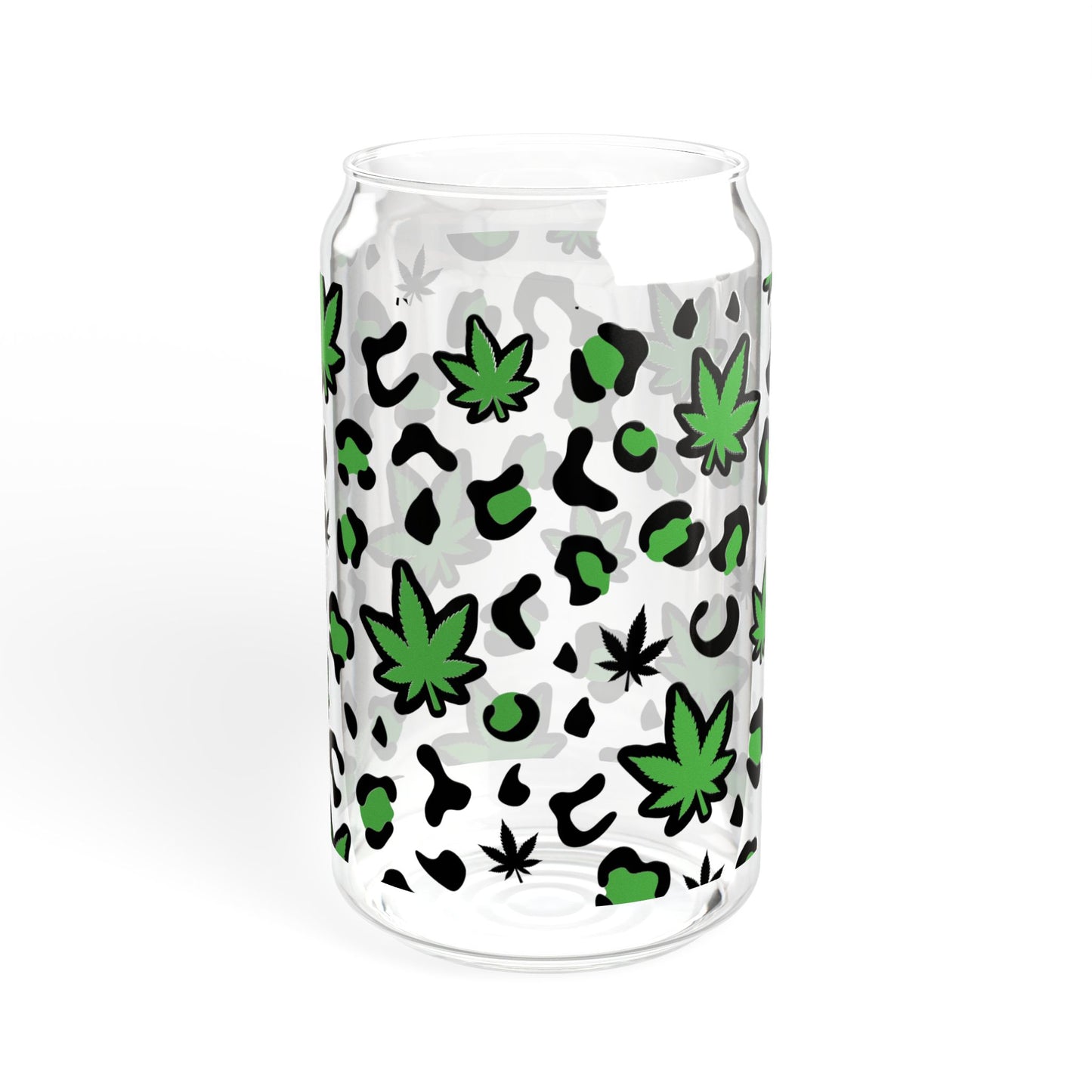 Cannabis Print Sipper Glass, 16oz - Friendly Drinkware, Perfect for Parties, Gifts, Outdoor Adventures, and Celebrations