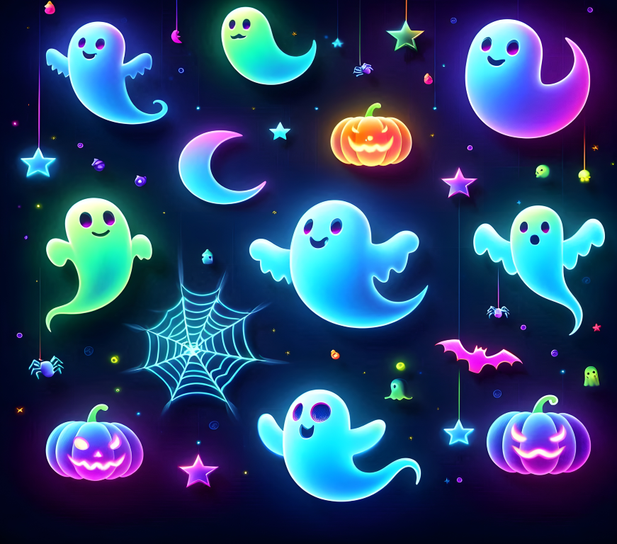 Neon ghosts - ready to press sublimation transfer print
