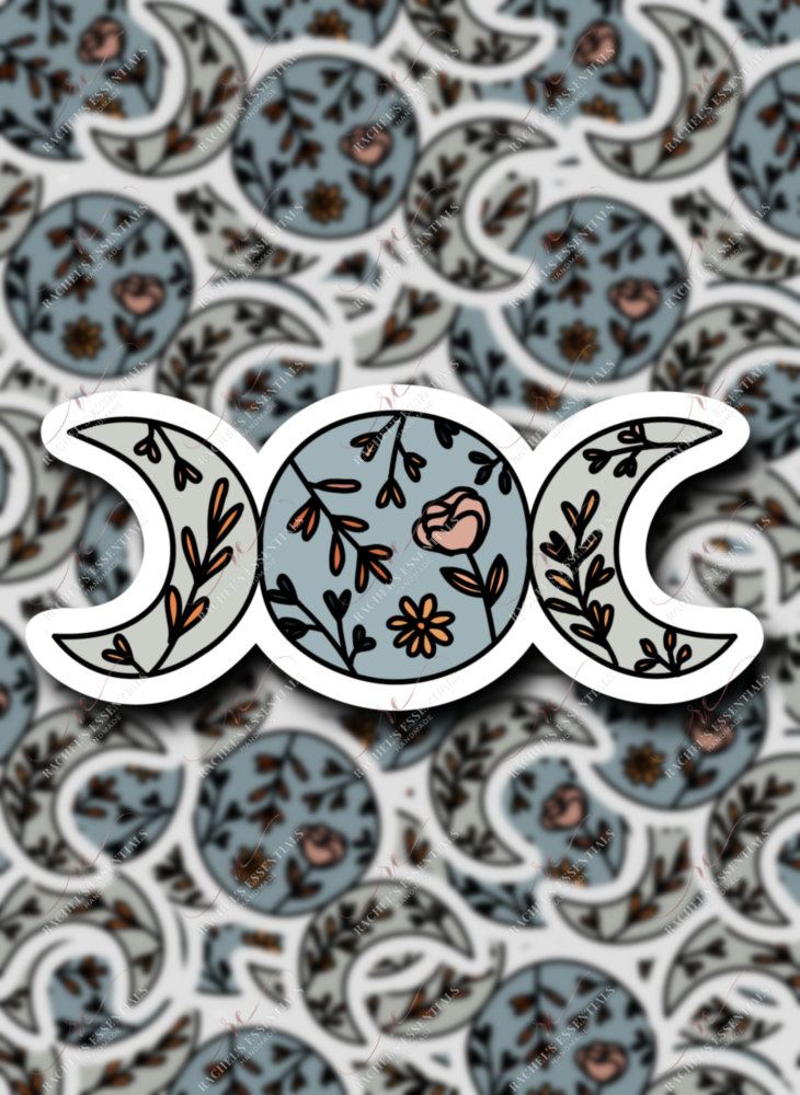 1.24 3 moons flower sticker freeshipping - Rachel's Essentials