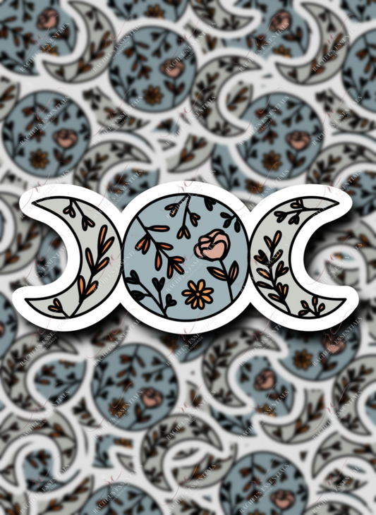 1.24 3 moons flower sticker freeshipping - Rachel's Essentials