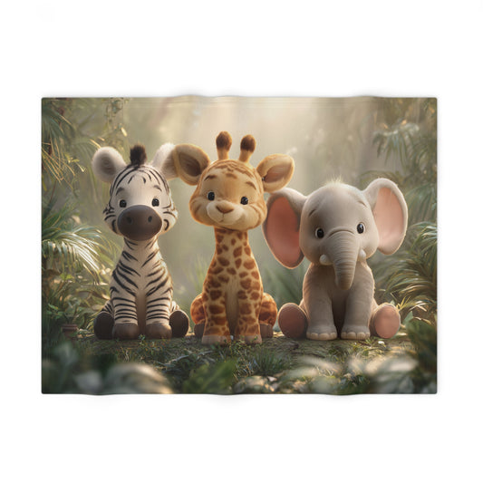 Cute Animal Prints Baby Blanket, Jungle Theme Nursery Decor, Soft Fleece Blanket, Baby Shower Gift, Kids Cozy Blanket