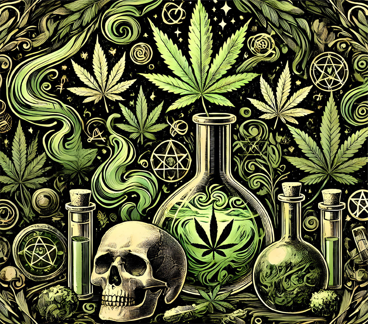 420 skulls - ready to press sublimation transfer print