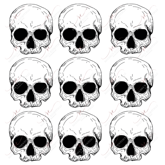 3X3 Skulls - Ready To Press Sublimation Transfer Print Sublimation