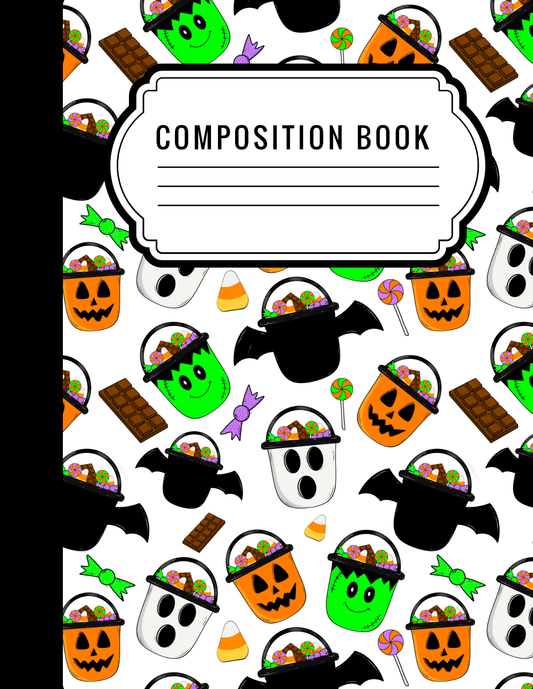 Halloween buckets - Composition notebook vinyl
