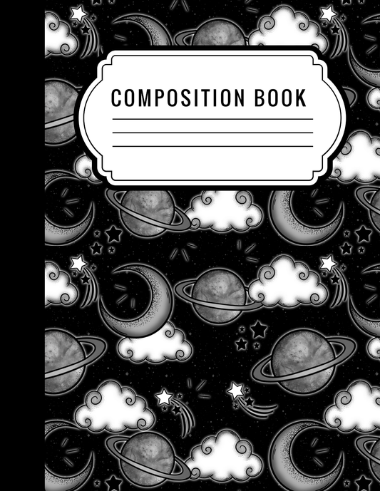 Moons and clouds - Composition notebook vinyl