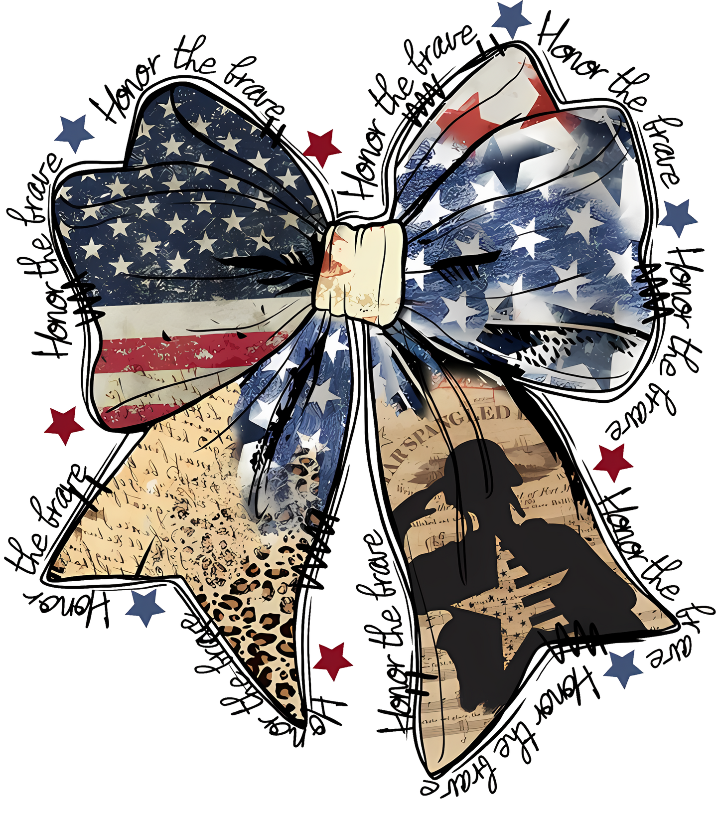 Honor the brave bow - ready to press sublimation transfer print