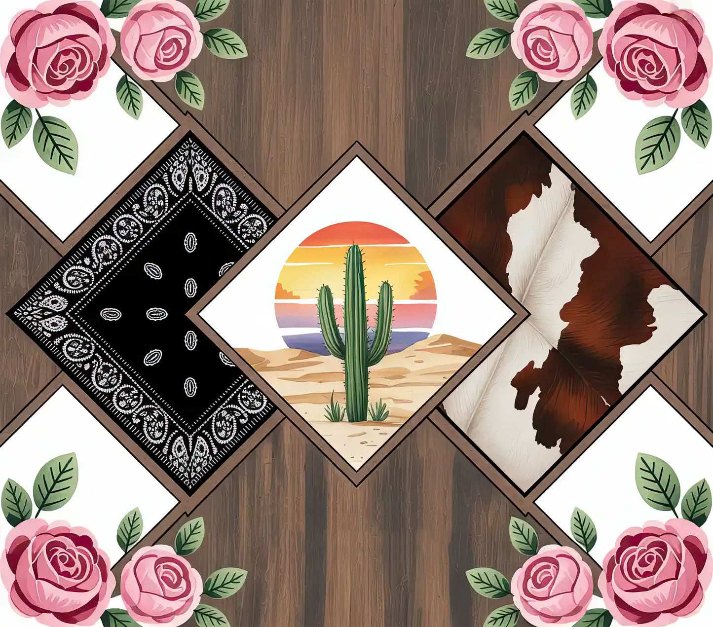 Floral western - ready to press sublimation transfer print