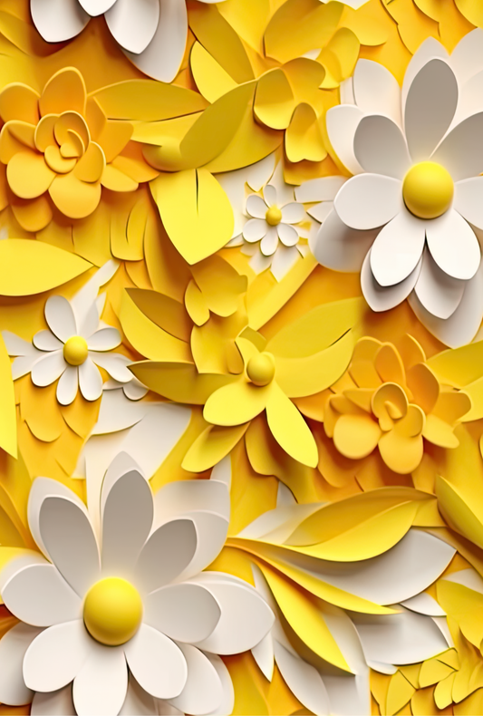 Yellow 3d flowers - Composition notebook vinyl