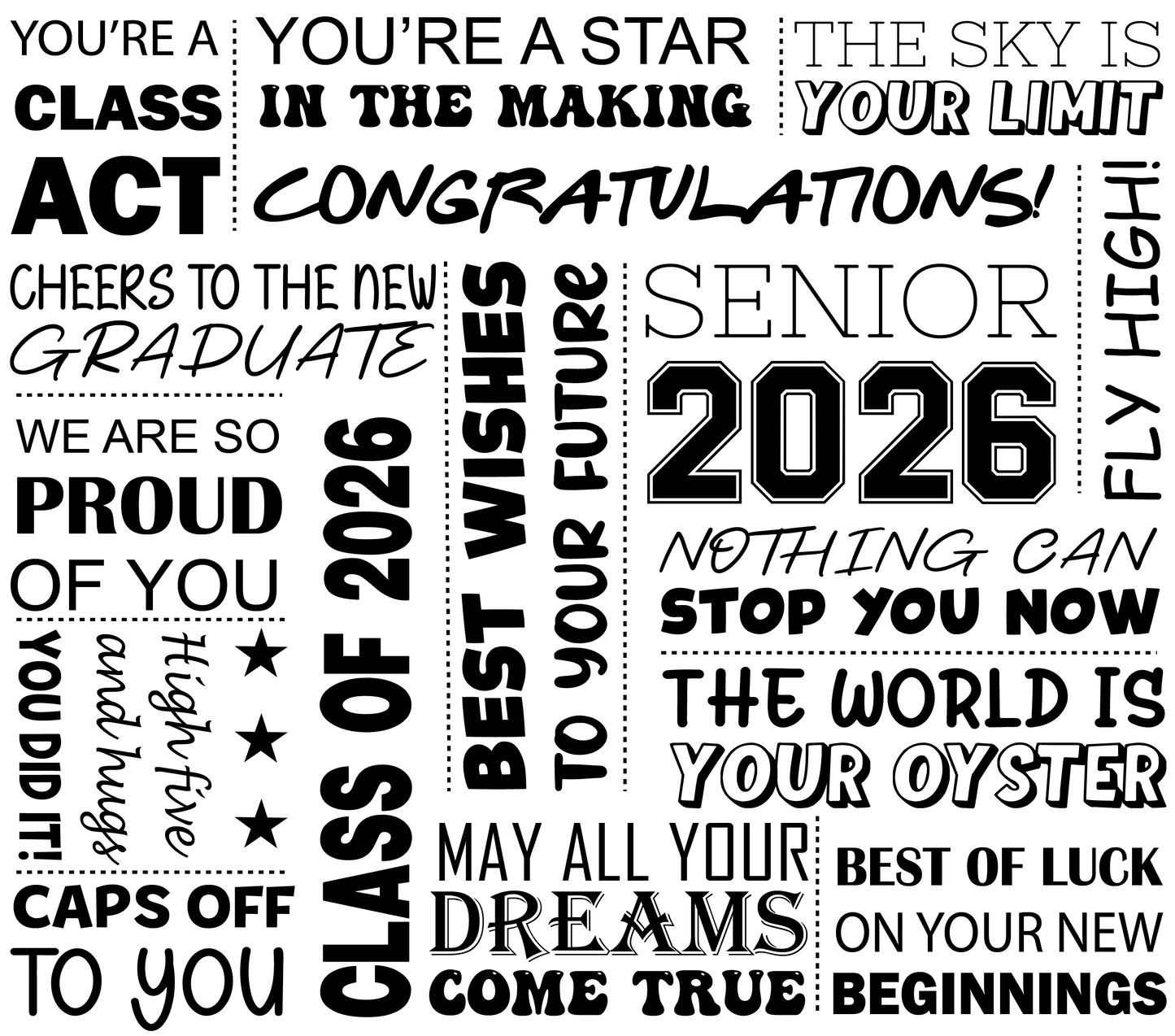 Class of 2026 - ready to press sublimation transfer print