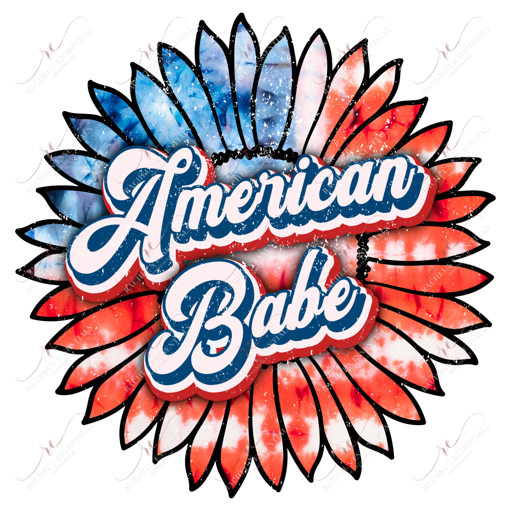 American Babe Flower - Clear Cast Decal