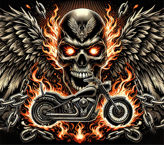 Biker skull - ready to press sublimation transfer print