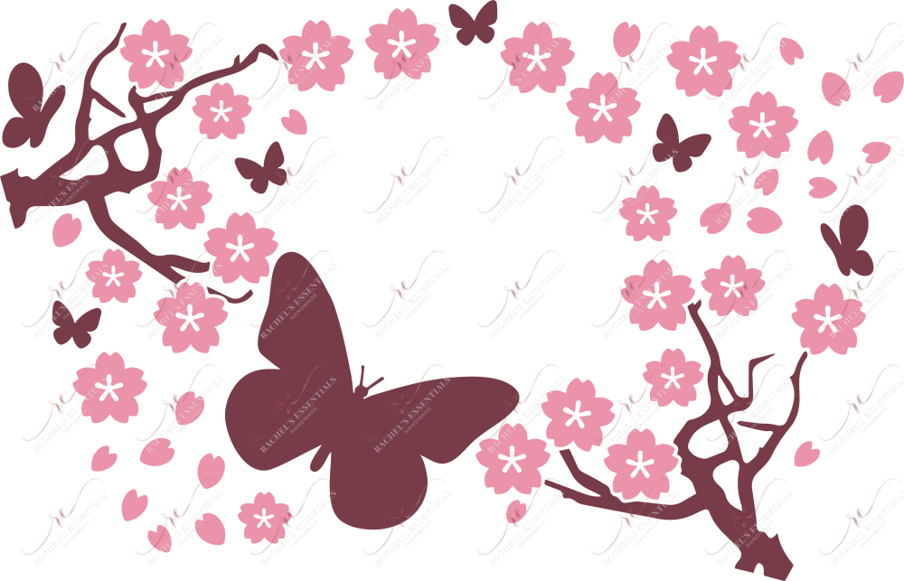 Cherry Blossom And Butterflies - Cold Cup Wrap