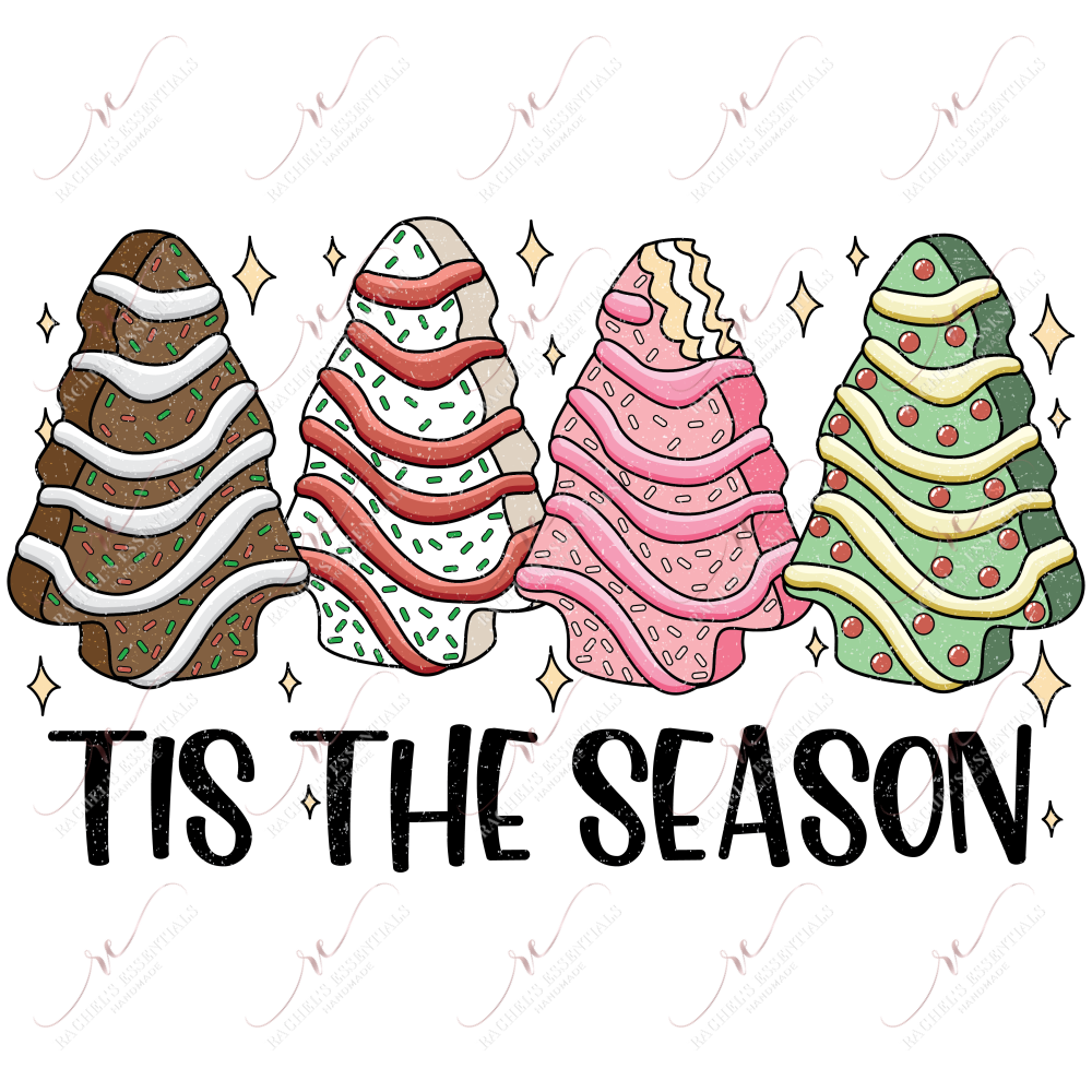 Christmas Cake Tis The Season - Ready To Press Sublimation Transfer Print 11/23 Sublimation