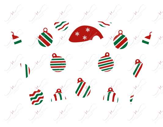 Christmas Stripes - Cold Cup Wrap Cup Wrap