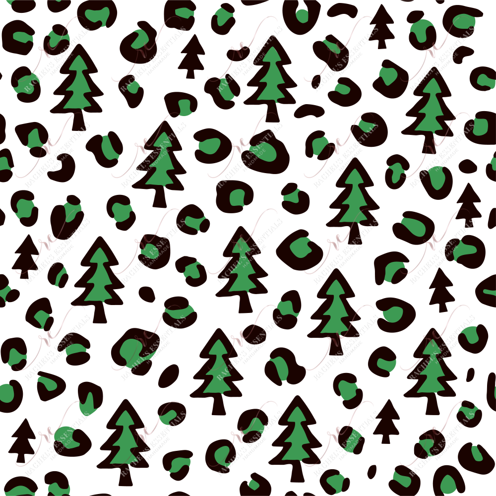 Christmas Tree Leopard - Ready To Press Sublimation Transfer Print Sublimation