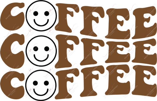 Coffee Repeat Happy Face - Ready To Press Sublimation Transfer Print Sublimation