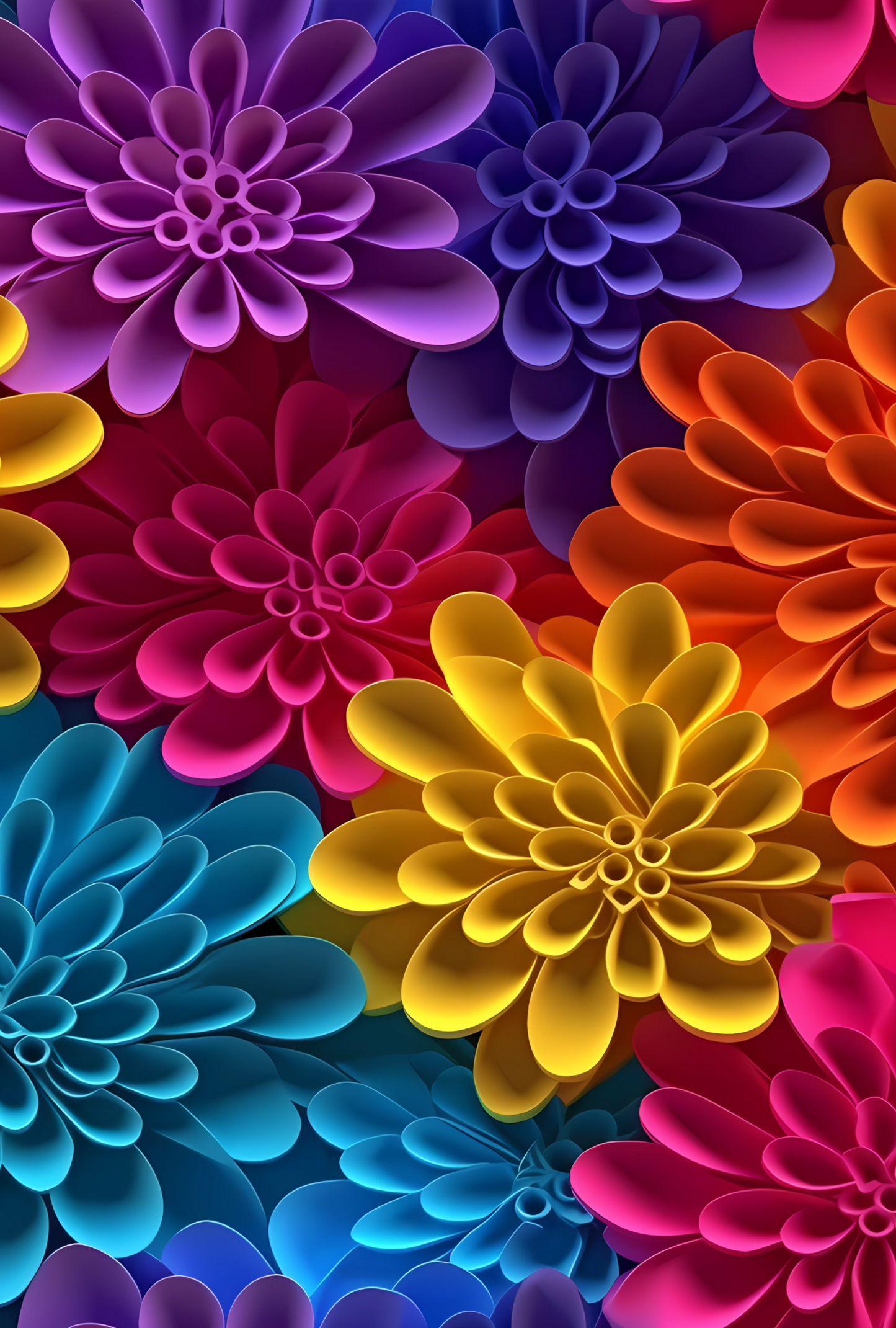 3d rainbow flowers - Composition notebook vinyl