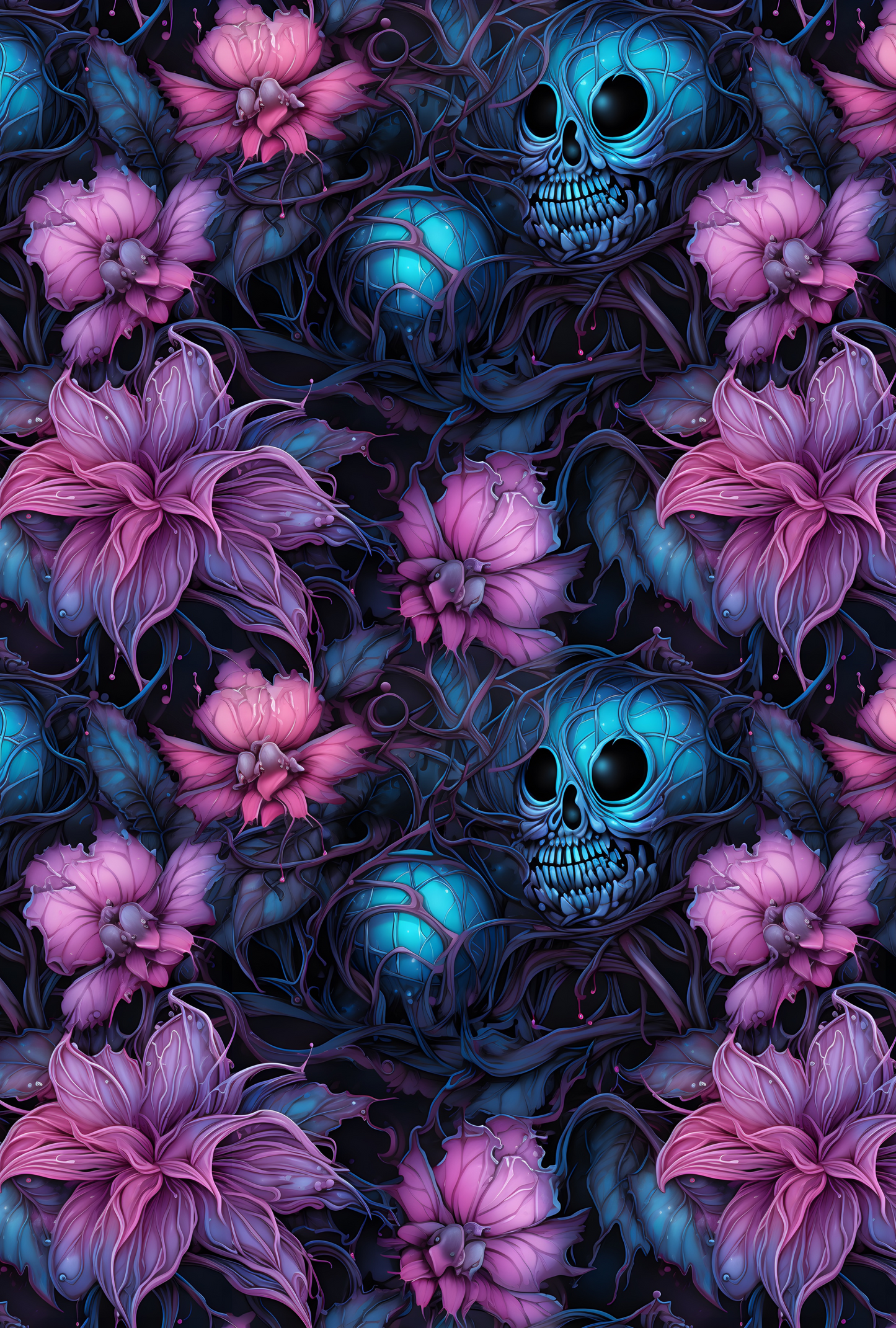 Floral skulls - Composition notebook vinyl