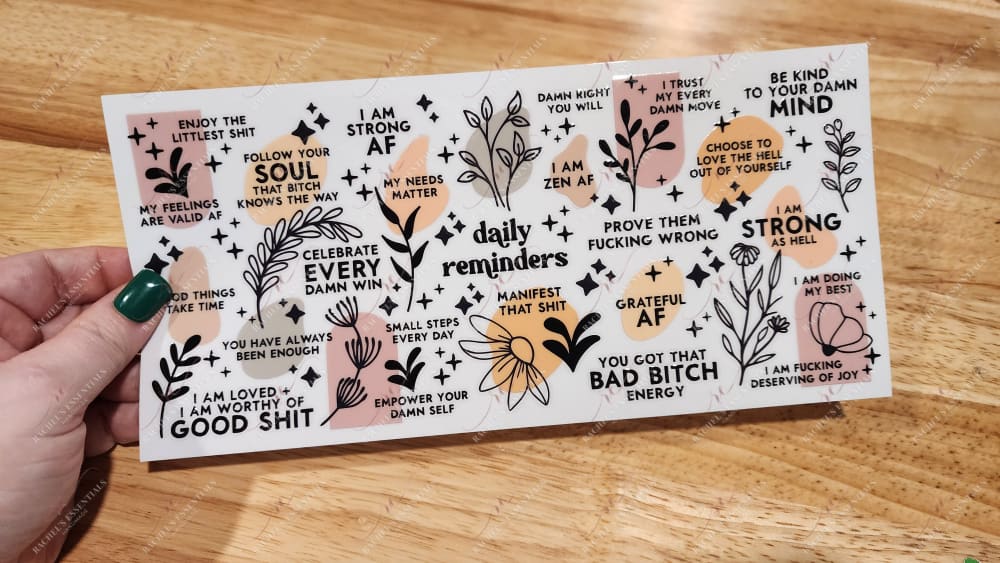 Daily Reminders Uv Dtf Wrap