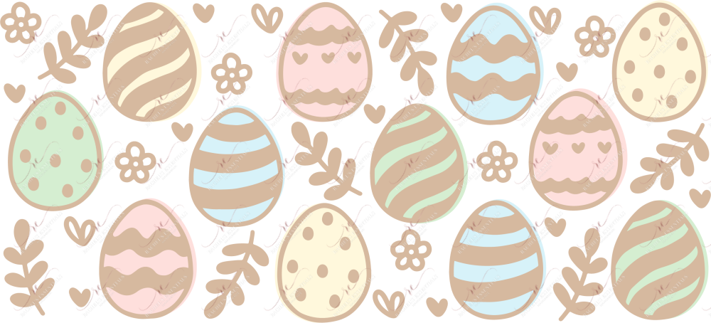Easter Eggs Tan - 16Oz Vinyl Libbey Wrap