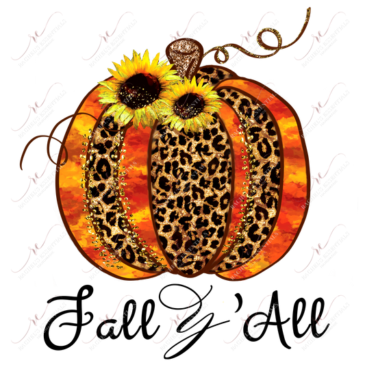 Sublimation 1.99 Fall y’all leopard pumpkin - ready to press sublimation transfer print freeshipping - Rachel's Essentials