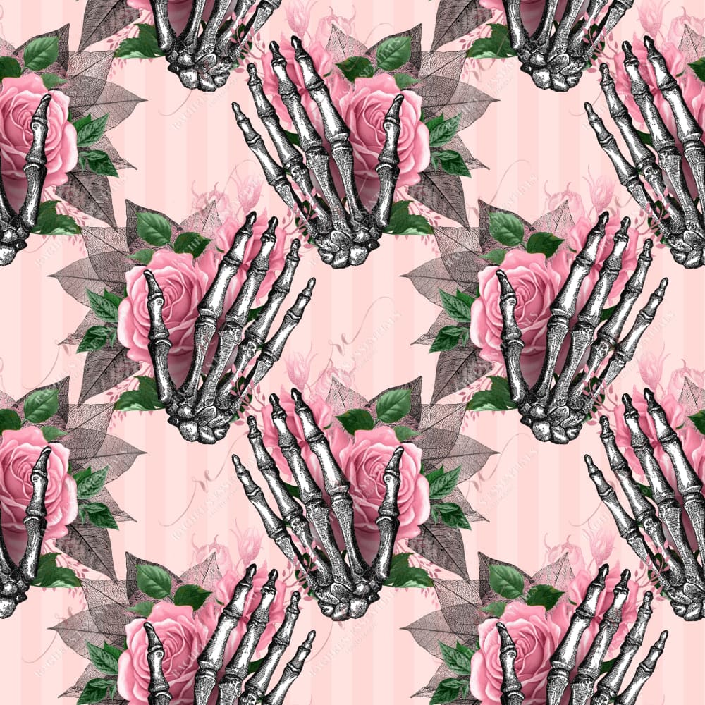 Floral Skeleton Hand Pink - Vinyl Wrap