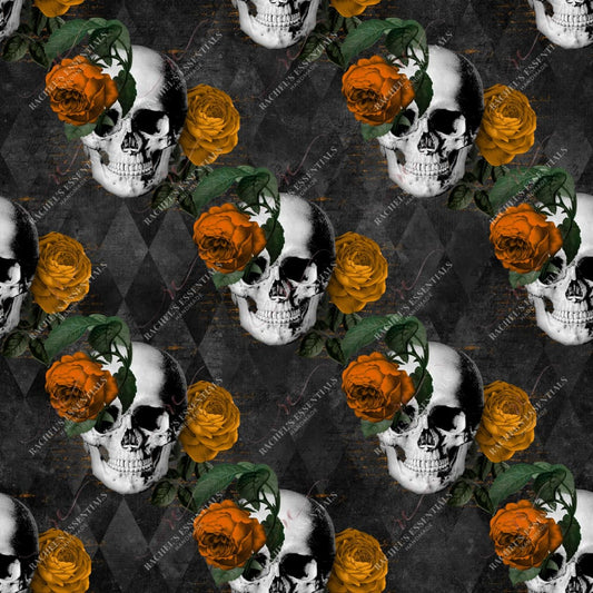 Floral Skull Orange - Vinyl Wrap