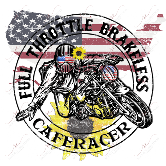Full Throttle Brake Less Caferacer - Ready To Press Sublimation Transfer Print Sublimation