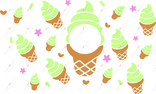 Green Ice Cream - Cold Cup Wrap Cold