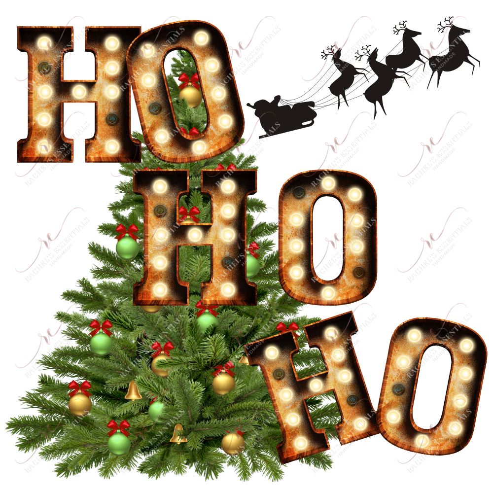 Ho Ho Lights - Ready To Press Sublimation Transfer Print Sublimation