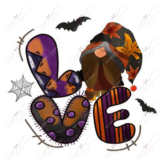 Sublimation 1.99 Love halloween gnome - ready to press sublimation transfer print freeshipping - Rachel's Essentials