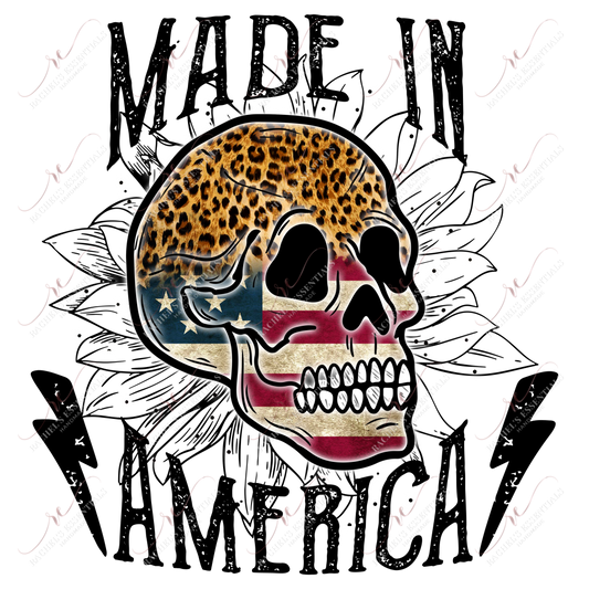 Made In American Skull - Ready To Press Sublimation Transfer Print Sublimation