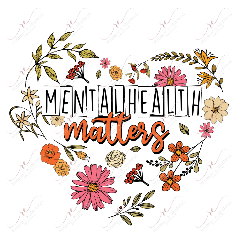 Mental Health Matters Heart-Ready To Press Sublimation Transfer Print Sublimation