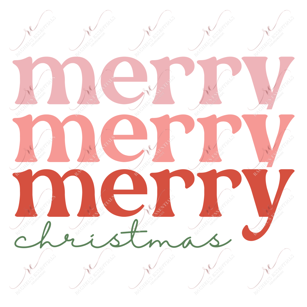 Merry Christmas - Ready To Press Sublimation Transfer Print Sublimation