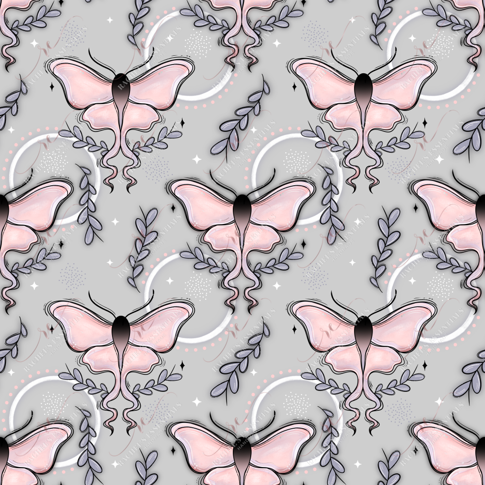 Moth Seamless Light Gray - Ready To Press Sublimation Transfer Print Seamless Sublimation
