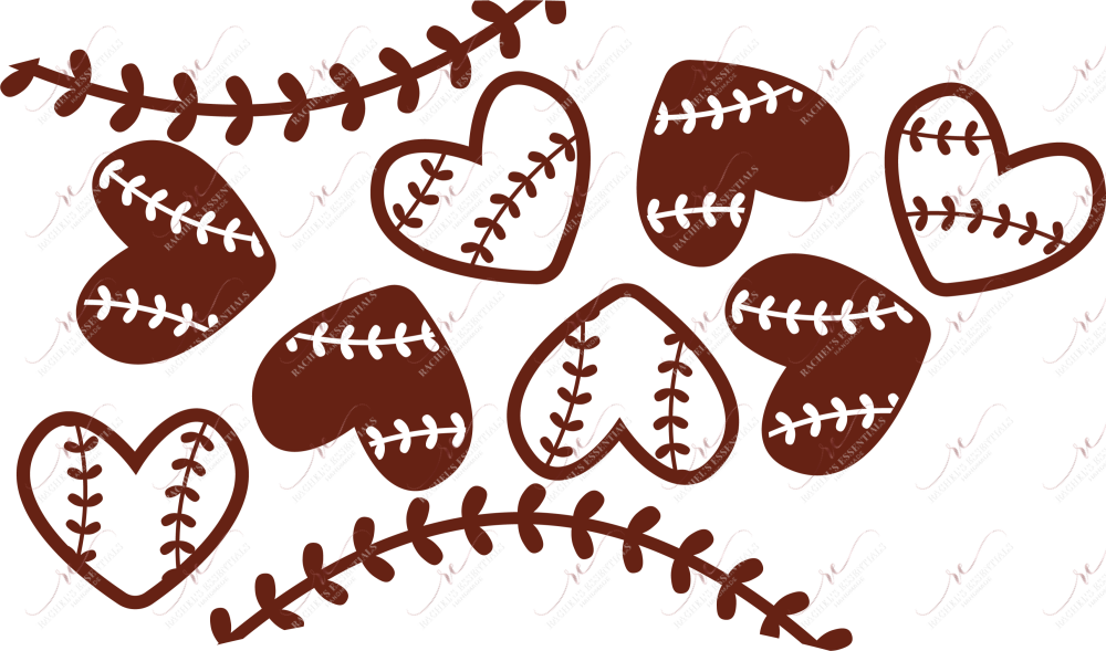 No Hole Heart Footballs - Cold Cup Wrap