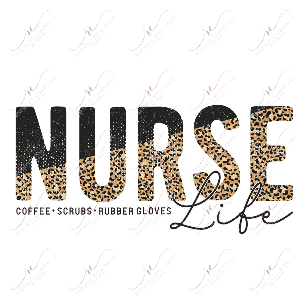 Nurse Life Leopard - Ready To Press Sublimation Transfer Print Sublimation