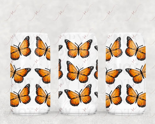 Orange Butterfly - 16Oz Vinyl Libbey Wrap