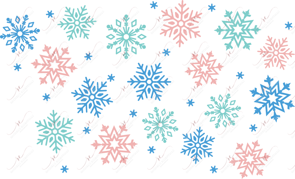 Pastel Snowflakes No Hole - Cold Cup Wrap Cup Wrap