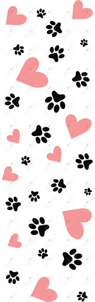 Paw Print And Hearts - Vinyl Pen Wrap