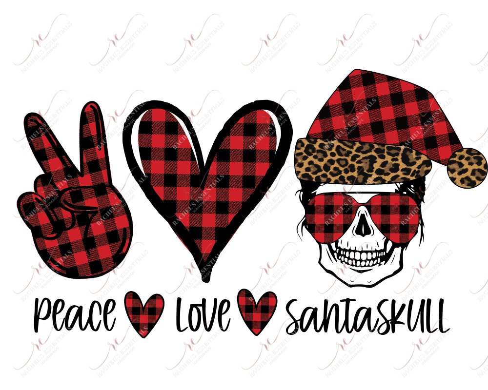 Peace Love Santaskull - Ready To Press Sublimation Transfer Print Sublimation