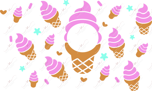 Pink Ice Cream - Cold Cup Wrap Cold