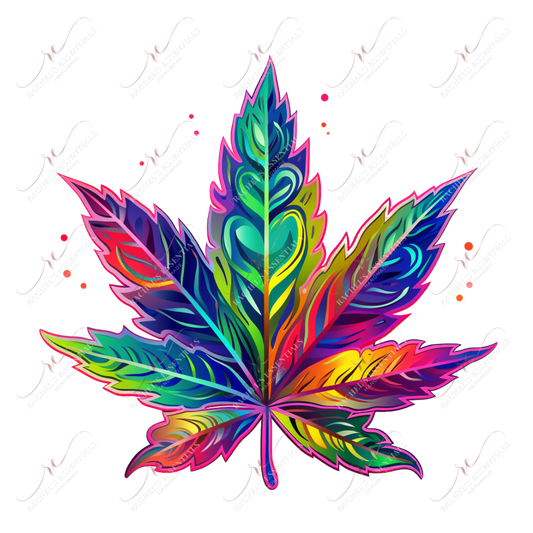 Rainbow 420 Leaf - Ready To Press Sublimation Transfer Print Sublimation