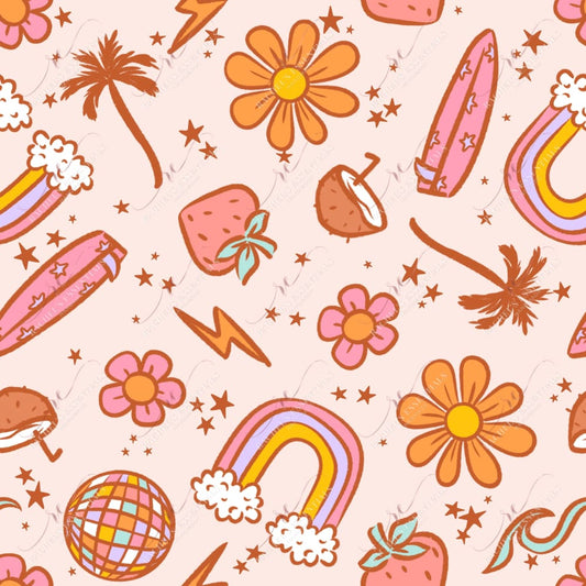 Retro Summer - Ready To Press Sublimation Transfer Print Seamless 2/24 Sublimation