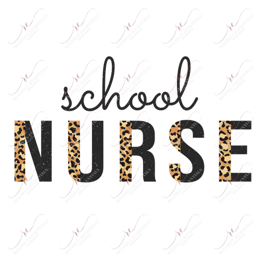 School Nurse Leopard - Ready To Press Sublimation Transfer Print Sublimation