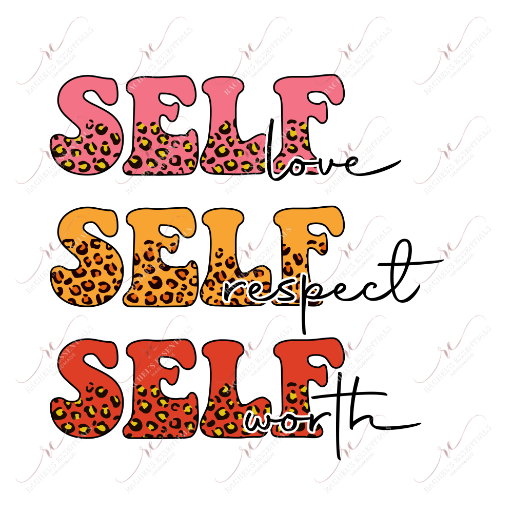 Self Love Stacked Saying- Clear Cast Decal