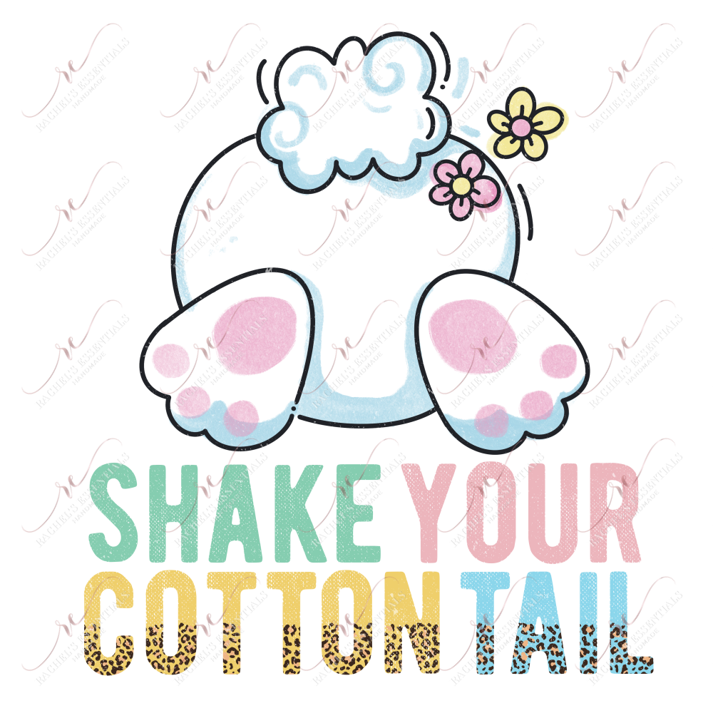 Shake You Cotton Tail - Ready To Press Sublimation Transfer Print Sublimation