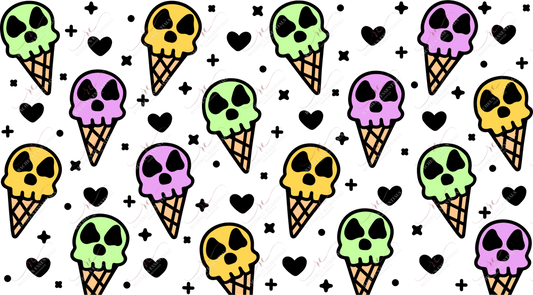 Skull Ice Cream - 16Oz Vinyl Libbey Wrap