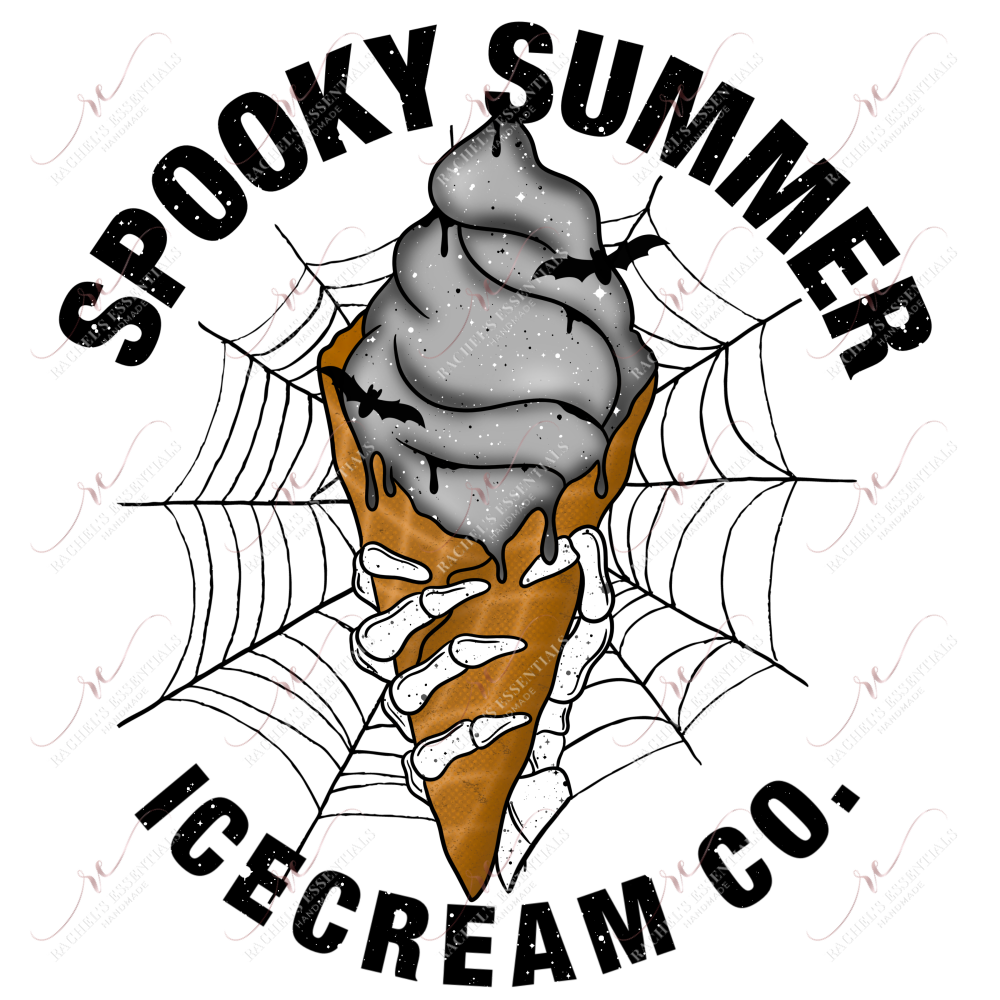 Spooky Summer Ice Cream Co.- Clear Cast Decal